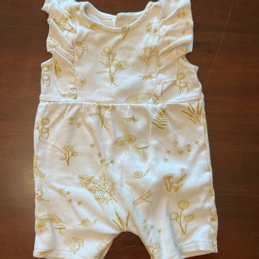 Pehr Sleeveless Flutter Romper -  Botanica